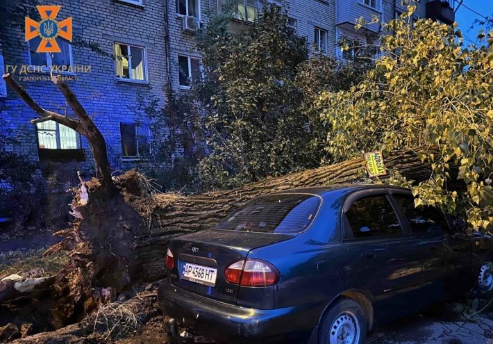 У Запоріжжі негода пошкодила будинки та автомобілі (фото)